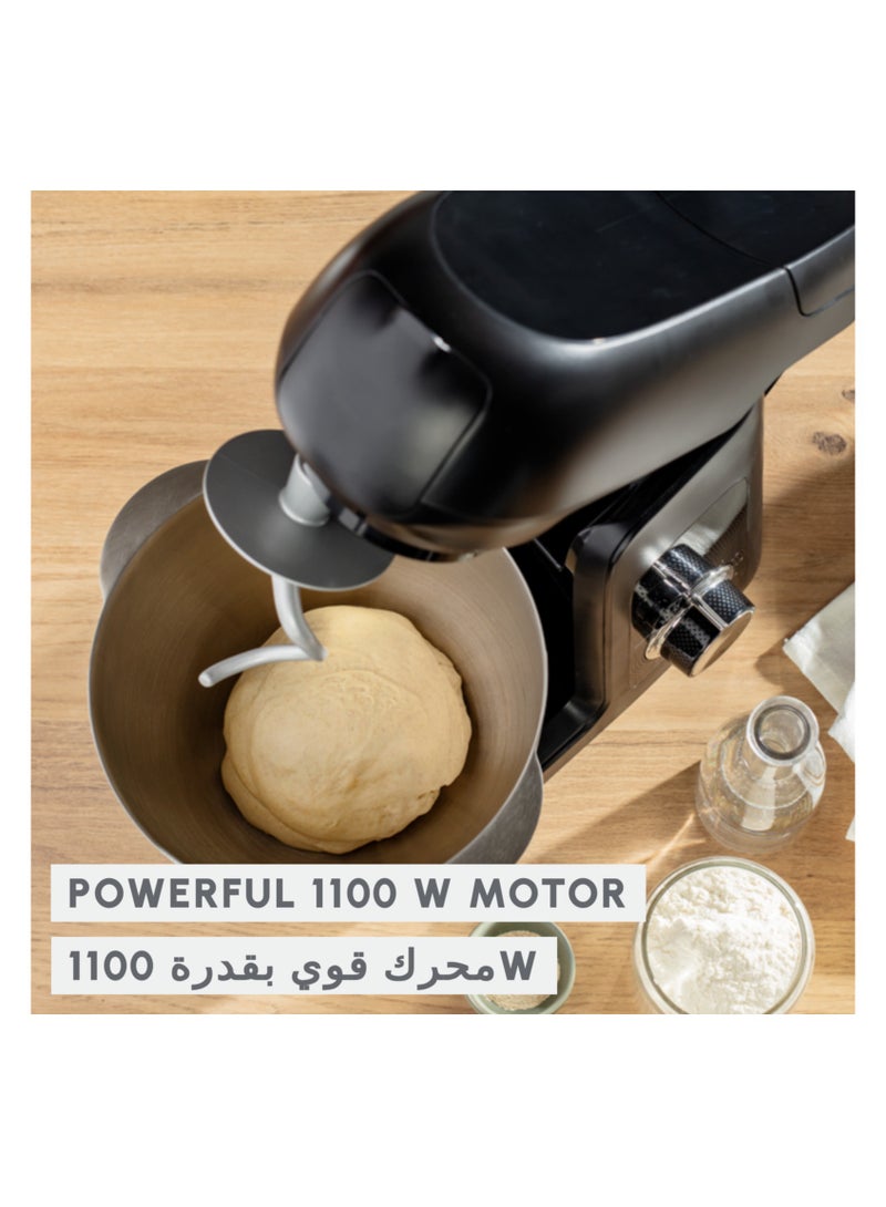 Moulinex Bake Partner, S.S Bowl, Blender- Mini Chopper- Shredder- Meat Mincer, 8 Speed + Pulse 1100 W QA525827 Black  - Image 3
