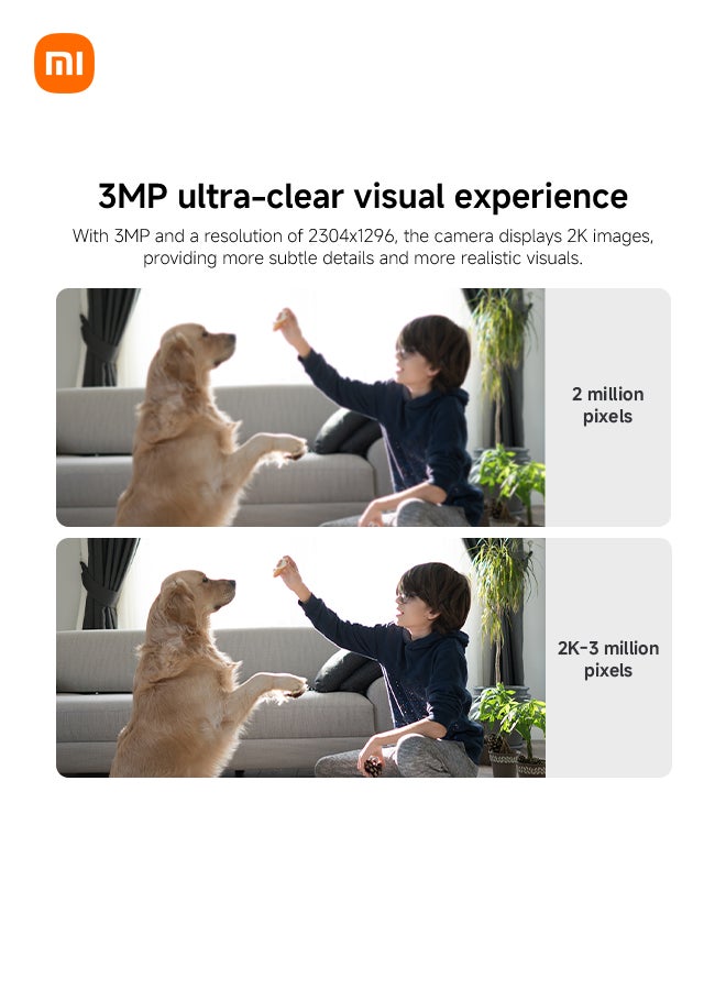 Xiaomi Smart Camera C301 | 3MP with 2K Image Quality | MJA1 Security Chip | Voice Control | 8GB to 256GB microSD Supported | Cloud Storage - Image 2
