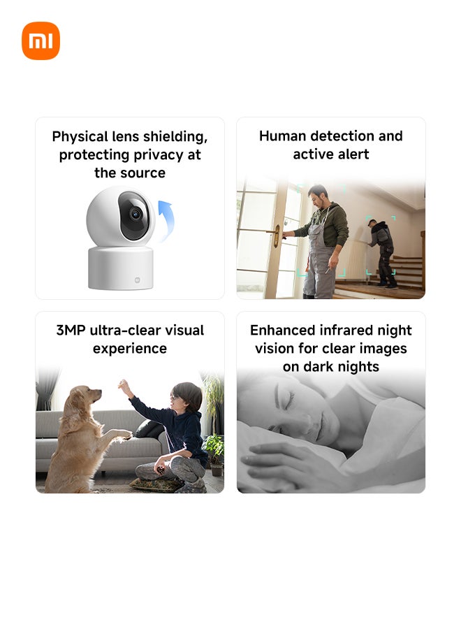 Xiaomi Smart Camera C301 | 3MP with 2K Image Quality | MJA1 Security Chip | Voice Control | 8GB to 256GB microSD Supported | Cloud Storage - Image 2