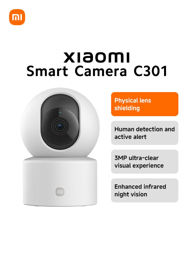 Xiaomi Smart Camera C301 | 3MP with 2K Image Quality | MJA1 Security Chip | Voice Control | 8GB to 256GB microSD Supported | Cloud Storage - Image 1