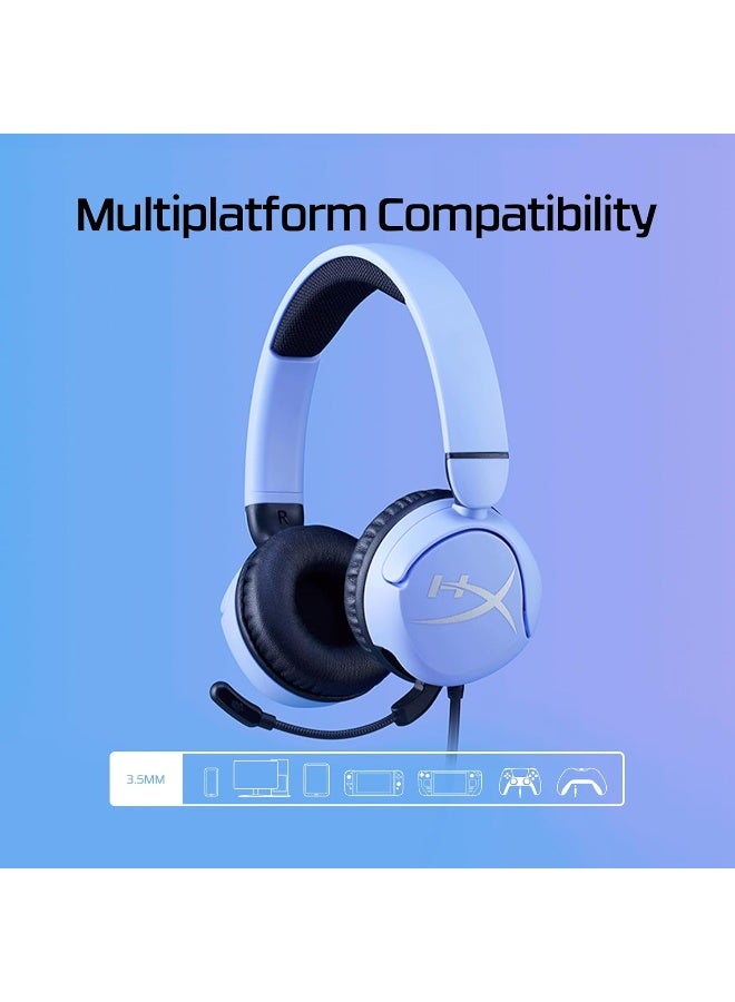 HYPERX Cloud Mini Wired Gaming Headset, Volume level below 85dB, Immersive audio, Durable tuck-away boom mic, Lightweight comfort, Works With PC, Nintendo Switch, PlayStation, Steam Deck, Xbox, mobile, Chromebook, Lavender | 7G8F5AA - Image 2