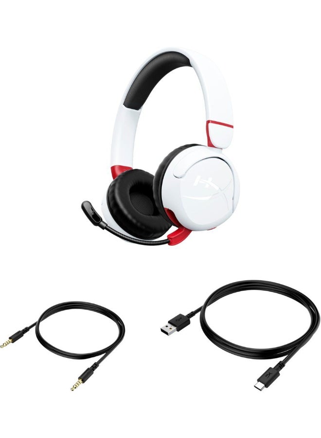 HYPERX - Cloud Mini - Wireless Gaming Headset, Volume level below 85dB, Immersive audio, Durable tuck-away boom mic, Lightweight comfort, Works With PC, Nintendo Switch, PlayStation, Steam Deck, Xbox, mobile, Chromebook, White | 7G8F2AA - Image 1
