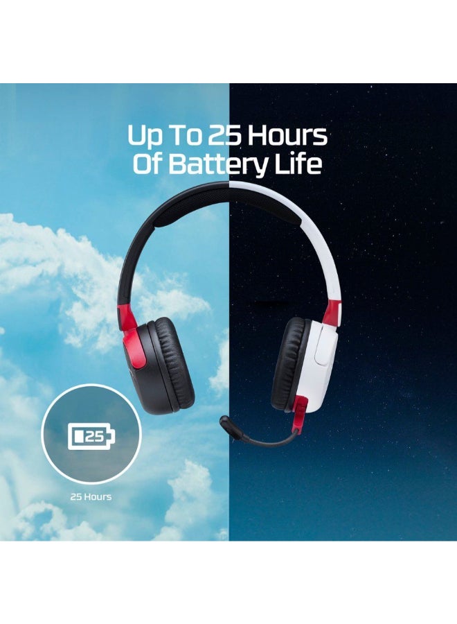 HYPERX - Cloud Mini - Wireless Gaming Headset, Volume level below 85dB, Immersive audio, Durable tuck-away boom mic, Lightweight comfort, Works With PC, Nintendo Switch, PlayStation, Steam Deck, Xbox, mobile, Chromebook, White | 7G8F2AA - Image 1