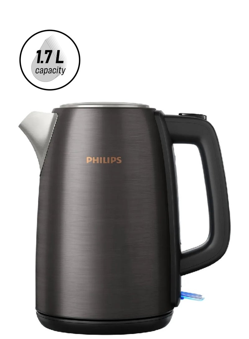 Philips Corded Electric Stainless Steel Kettle 1.7 L 2200 W HD9352/31 Black  - Image 1