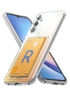 Fusion Card [Transparent Wallet] Compatible With Samsung Galaxy A34 Case 5G, Hard Back With Built-In Cardholder Phone Card Holder Cover Designed For Galaxy A34 Wallet Case - Clear