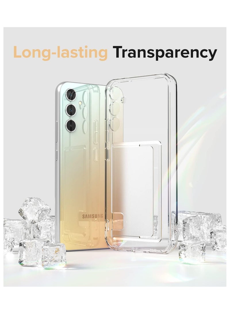 Ringke - Fusion Card [Transparent Wallet] Compatible With Samsung Galaxy A34 Case 5G, Hard Back With Built-In Cardholder Phone Card Holder Cover Designed For Galaxy A34 Wallet Case - Clear - Image 1