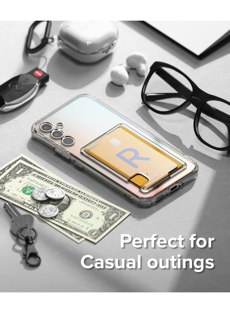 Ringke - Fusion Card [Transparent Wallet] Compatible With Samsung Galaxy A34 Case 5G, Hard Back With Built-In Cardholder Phone Card Holder Cover Designed For Galaxy A34 Wallet Case - Clear - Image 1