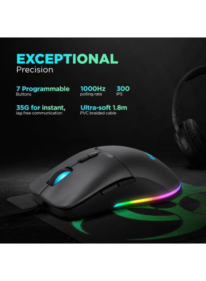Lenovo Legion M210 RGB Wired Gaming Mouse Black - Image 3