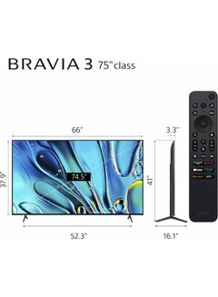 Sony 75 Inch 4K Smart TV HDR  50Hz K-75S30 Black  - Image 3