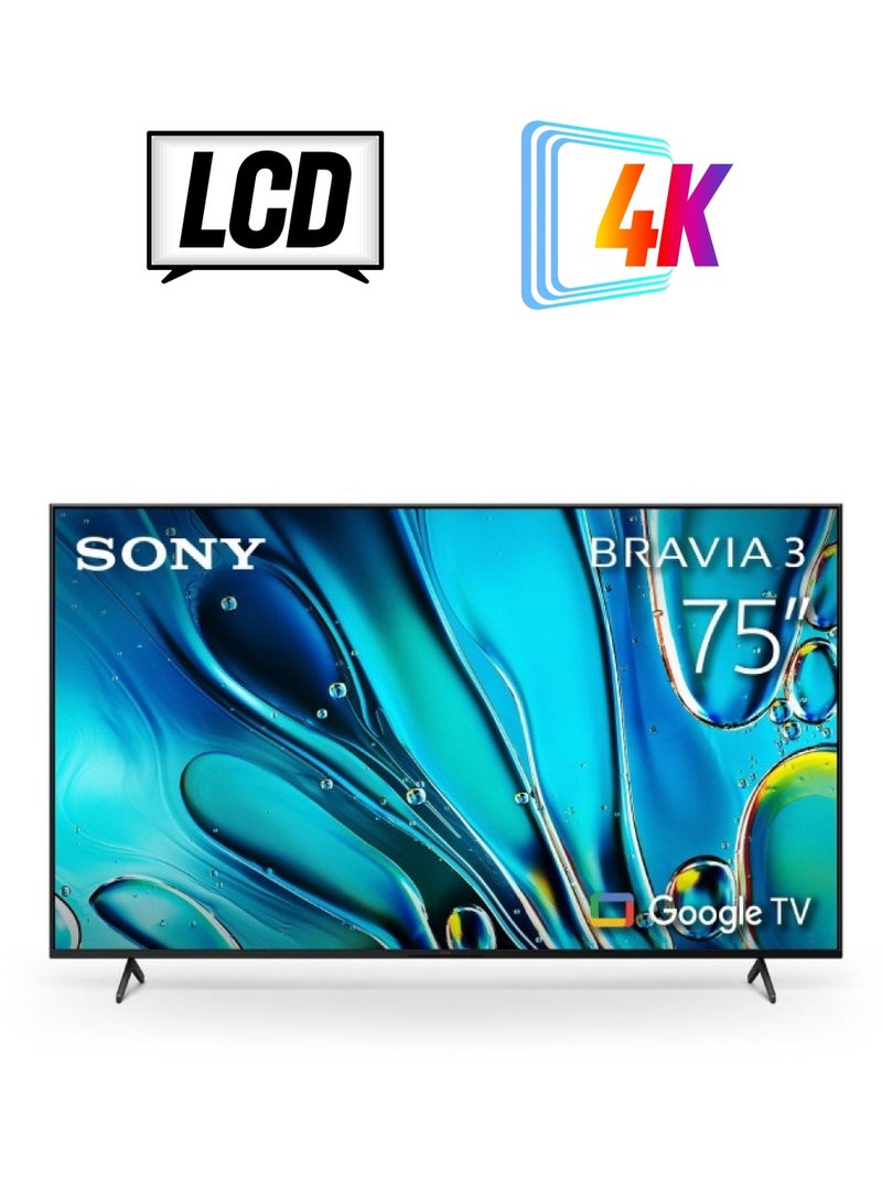 Sony 75 Inch 4K Smart TV HDR  50Hz K-75S30 Black  - Image 1