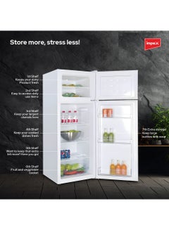 Impex Double Door Refrigerator 230 Liter, Fast Cooling Fridge, Freezer, Energy Efficient And Silent Operation 90 W IRF 220 White  - Image 4