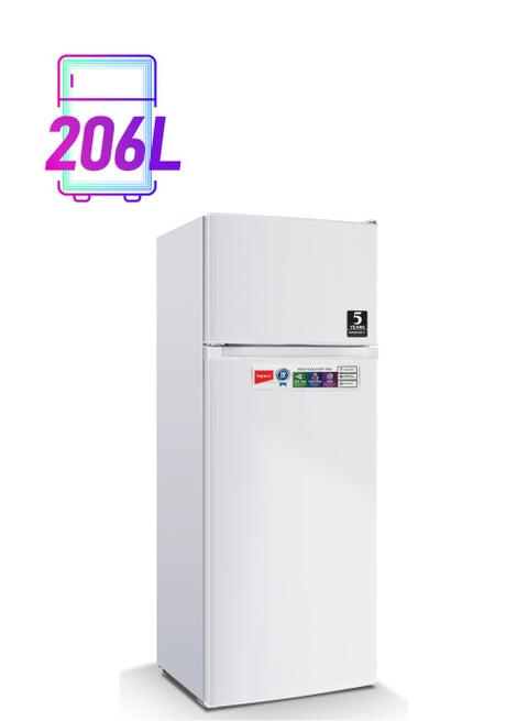 Double Door Refrigerator 230 Liter, Fast Cooling Fridge, Freezer, Energy Efficient And Silent Operation 90 W IRF 220 White