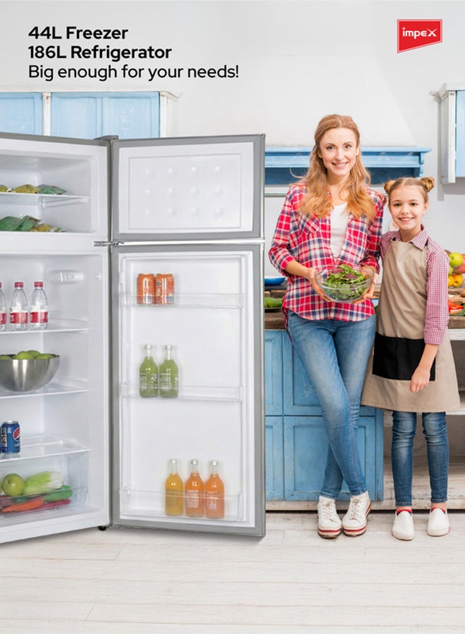 إمبكس ثلاجة ذات بابين بسعة 230 لتر، تبريد سريع، فريزر، موفرة للطاقة وتعمل بصمت - Image 4