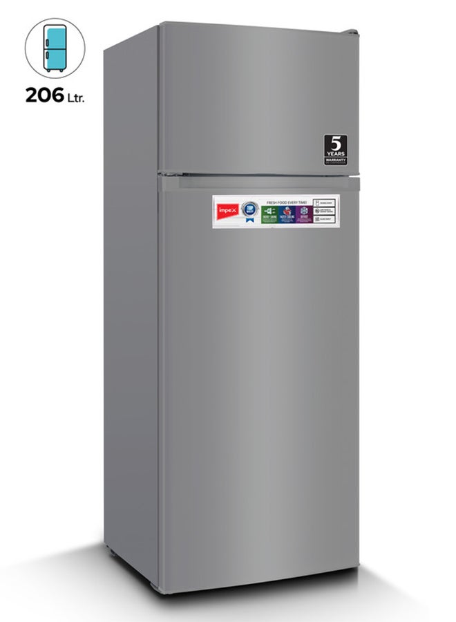 إمبكس ثلاجة ذات بابين بسعة 230 لتر، تبريد سريع، فريزر، موفرة للطاقة وتعمل بصمت - Image 2