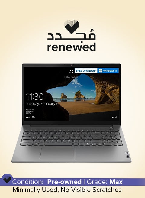 Renewed - Thinkbook 15 With 15-Inch Display,Core i3-1115G4/Hexa Core/4GB RAM/256GB SSD/Windows 11 English Grey