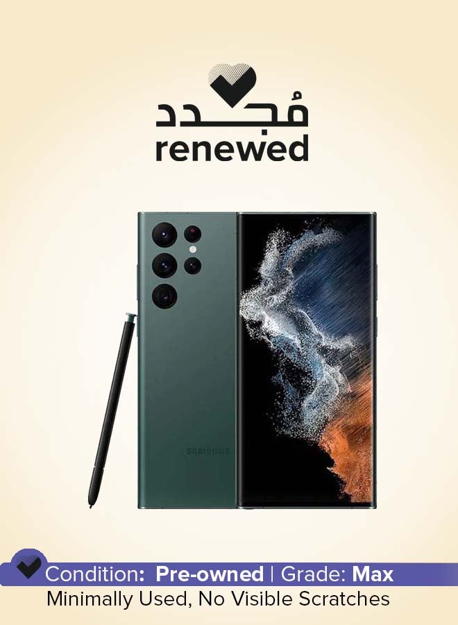 سامسونج تم تجديده - Galaxy S22 Ultra Single Sim + eSim باللون الأخضر 12GB RAM 512GB 5G - الإصدار الدولي - Image 1