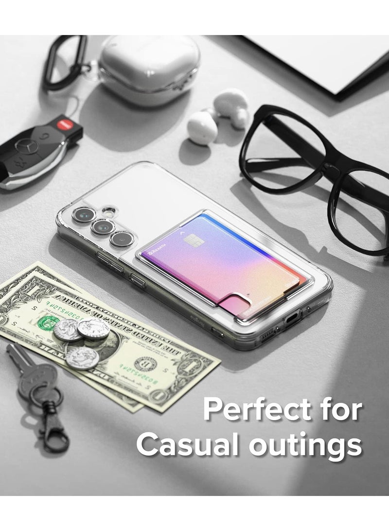 Ringke - Fusion Card [Transparent Wallet] Compatible With Samsung Galaxy A54 Case 5G, Hard Back With Built-In Cardholder Phone Card Holder Cover Designed For Galaxy A54 Wallet Case - Clear - Image 1