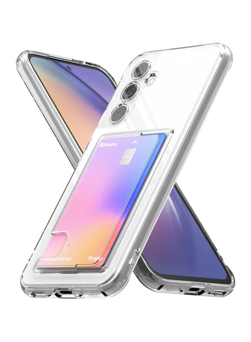Ringke - Fusion Card [Transparent Wallet] Compatible With Samsung Galaxy A54 Case 5G, Hard Back With Built-In Cardholder Phone Card Holder Cover Designed For Galaxy A54 Wallet Case - Clear - Image 1