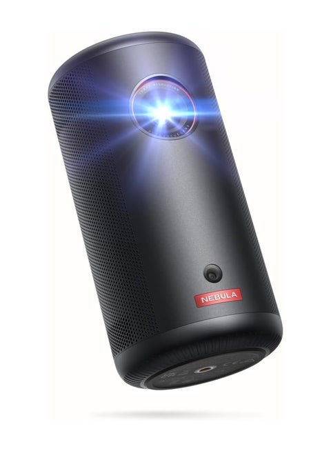 Capsule3 Mini Projector, Smart Projector, 1080p, WiFi, 200 ANSI Lumens, Portable Projector, With GTV, Netflix Pre-installed, Dolby Digital, 120 Inch Picture, Built-in Battery, 2.5 Hours D2425 Black
