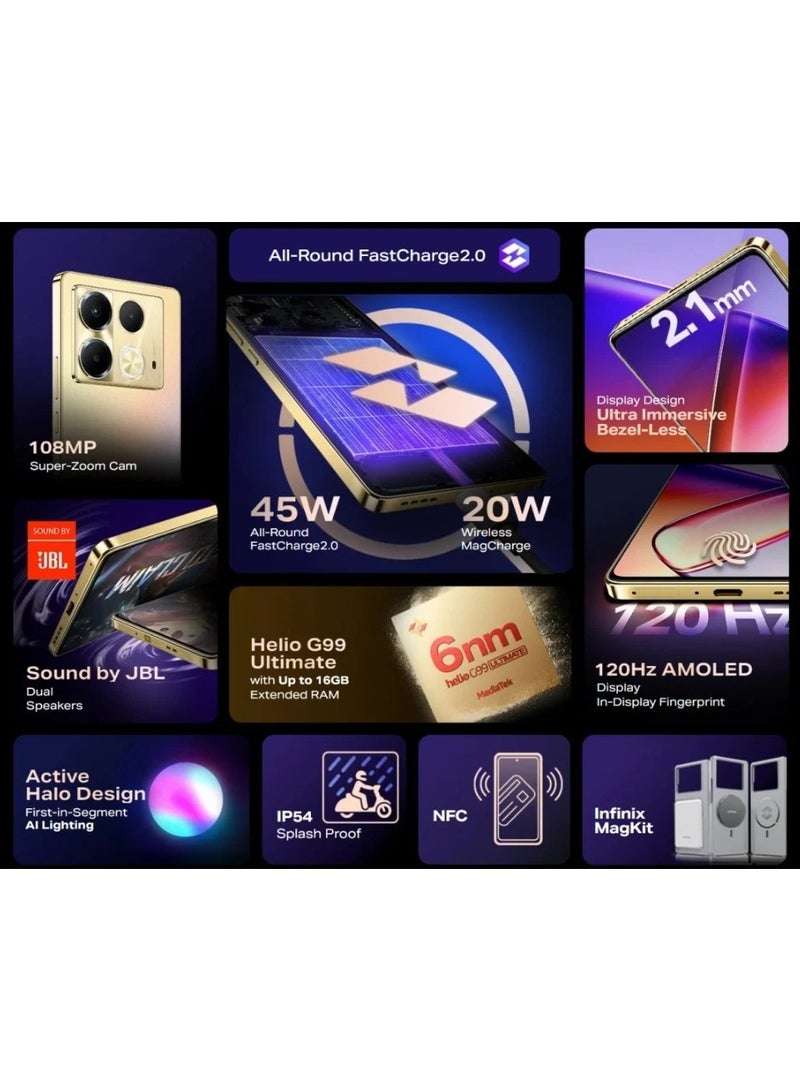 Infinix Note 40 Dual SIM Vintage Green 8+8GB RAM 256GB 4G - Middle East Version - Image 5