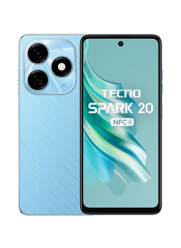 تكنو هاتف Spark 20 ثنائي الشريحة باللون الأزرق السحري وذاكرة وصول عشوائي سعة 8+8 جيجابايت وذاكرة داخلية سعة 256 جيجابايت وشبكة الجيل الرابع - الإصدار العالمي - Image 1
