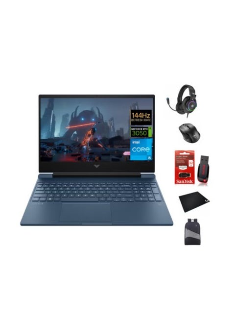 Victus 2024 15 Gaming (Upgraded Version) Laptop 15.6-Inch FHD Display, Core i5-13420H Processor/64GB RAM/2TB SSD/6GB NVIDIA GeForce RTX 3050/Windows 11 With FREEÂ Accessories English Blue