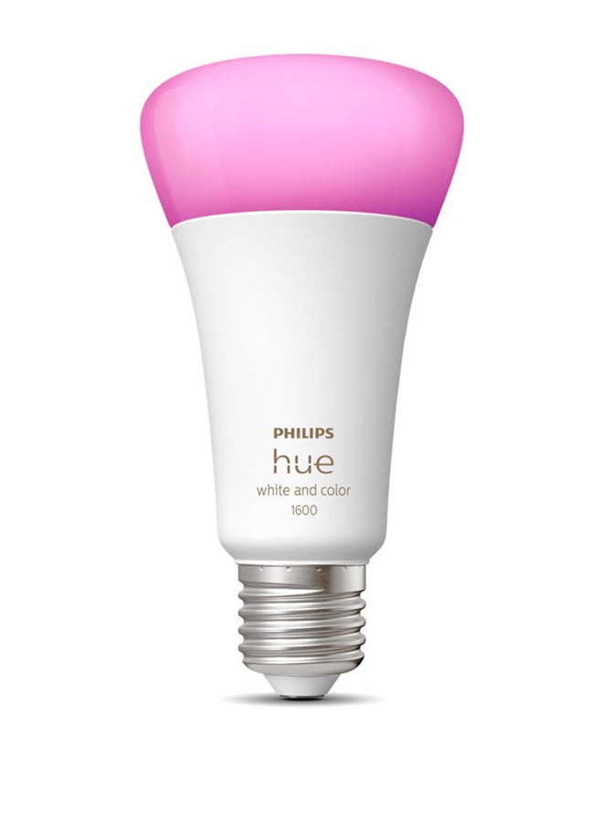 Philips Philips Hue White and Colour Ambiance Smart Light Bulb 100W - 1600 Lumen [E27 Edison Screw] With Bluetooth. For Indoor Home Lighting, Livingroom, Bedroom. Works with Voice Control, Alexa Multi color  - Image 1