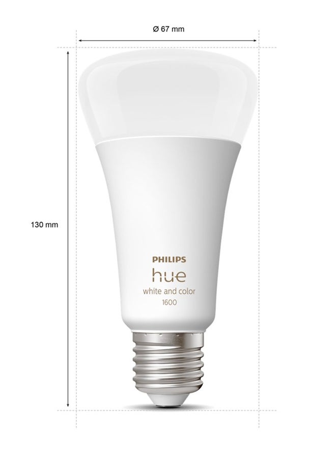 Philips Hue White and Colour Ambiance Smart Light Bulb 100W - 1600 Lumen [E27 Edison Screw] With Bluetooth. For Indoor Home Lighting, Livingroom, Bedroom. Works with Voice Control, Alexa Multi color - Image 3