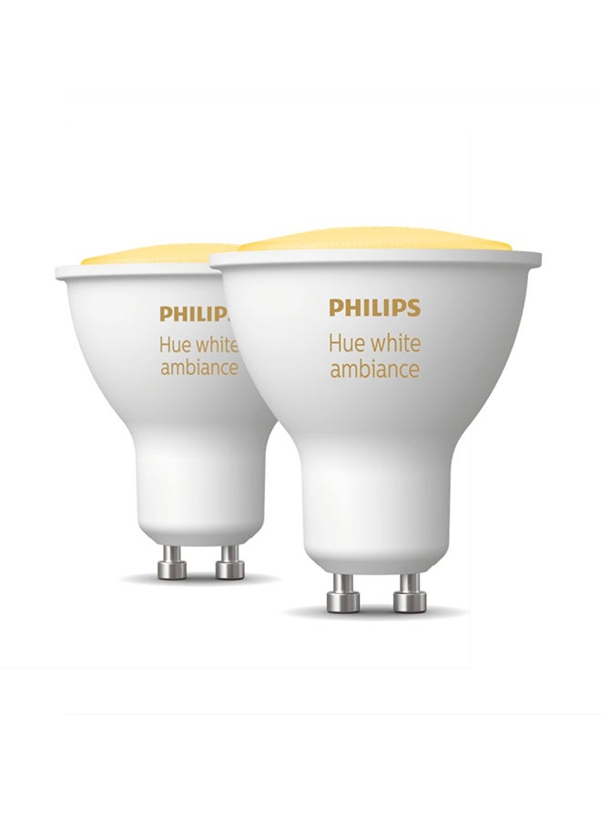 Philips - Philips Hue White Ambiance Smart Light Bulb 2 Pack [GU10 Spot] With Bluetooth. Works with Alexa, Google Assistant and Apple Homekit Multi White - Image 1