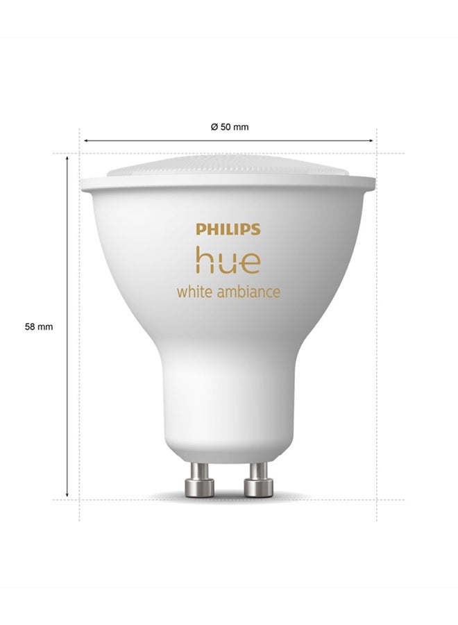 Philips - Philips Hue White Ambiance Smart Light Bulb 2 Pack [GU10 Spot] With Bluetooth. Works with Alexa, Google Assistant and Apple Homekit Multi White - Image 1