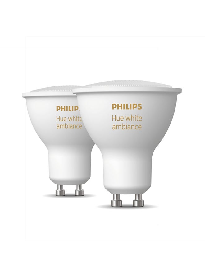 Philips - Philips Hue White Ambiance Smart Light Bulb 2 Pack [GU10 Spot] With Bluetooth. Works with Alexa, Google Assistant and Apple Homekit Multi White - Image 1