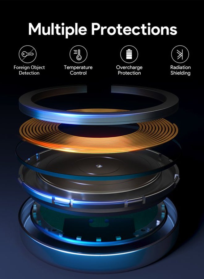 Aukey MagFusion Aura Qi2 Magnetic Fast Wireless Charger Black - Image 3