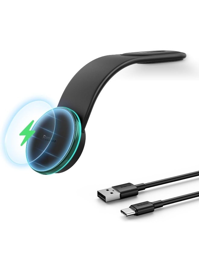 Baseus - C02 Pro Cluster Magnetic Phone Holder Supports Wireless Charging and Car Charger with USB-A Port, Type-C Port and Type-C to Type-C Cable Black - Image 1