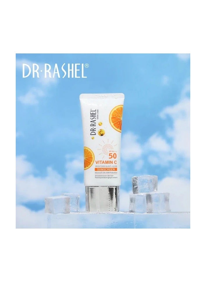 دكتور راشيل واقي شمسي بفيتامين سي لتفتيح البشرة ومحاربة الشيخوخة SPF50 - Image 1