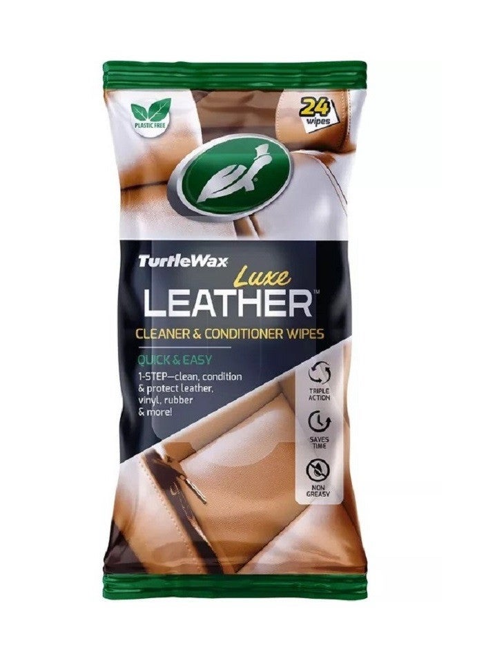 Turtle wax Luxe Leather Cleaner And Conditioner Wipes 