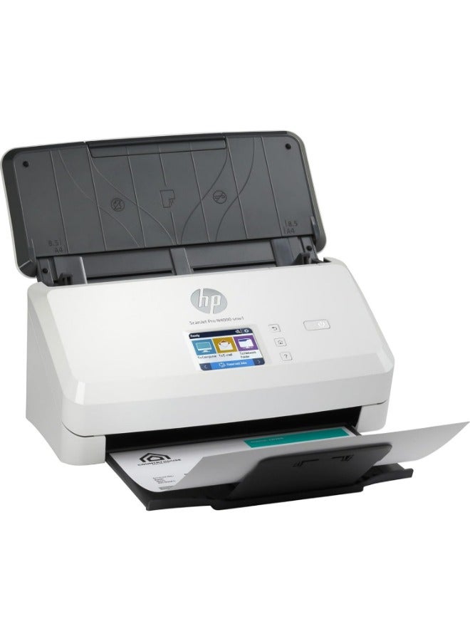 HP - ScanJet Pro N4000 snw1 Sheet-feed Scanner - 6FW08A Black - Image 1