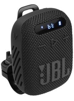 JBL Wind 3 FM Bluetooth Handlebar Speaker with LED Display, 2 EQ Modes, Built-In Microphone for Hands-Free Phone Calls, IP67 Waterproof & Dustproof, Black  - Image 1