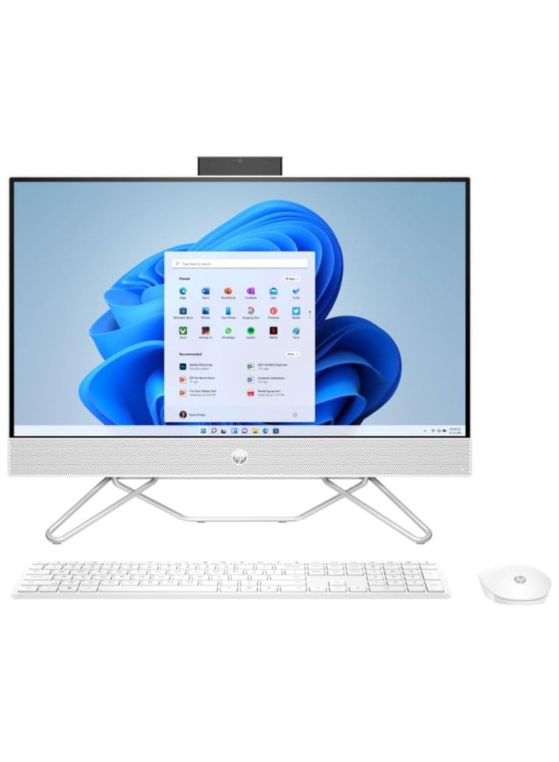 HP - All-in-One 27-Inch Touchscreen Desktop, AMD Ryzen 7 5700U Processor/32GB RAM/1TB SSD/Intel Iris XE Graphics/Windows 11 Home English White, Includes Keyboard and Mouse English White - Image 1