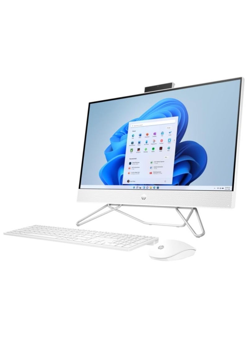 HP - All-in-One 27-Inch Touchscreen Desktop, AMD Ryzen 7 5700U Processor/32GB RAM/1TB SSD/Intel Iris XE Graphics/Windows 11 Home English White, Includes Keyboard and Mouse English White - Image 1