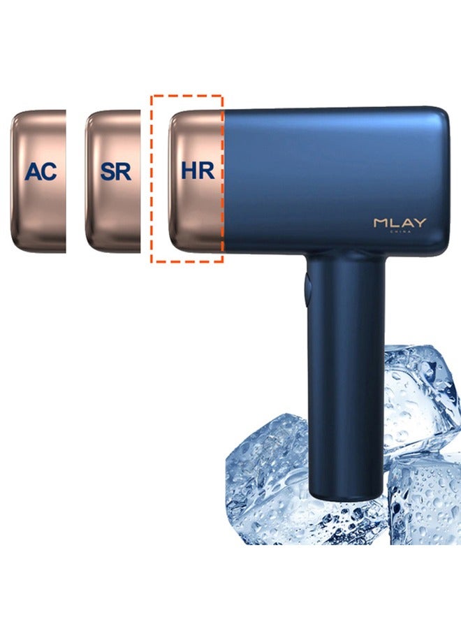 MLAY T14 Hair Removal Device With Three Lenses, One For Body Hair, One For Removing Wrinkles And Tightening The Skin, And One For Removing Acne Blue - Image 1