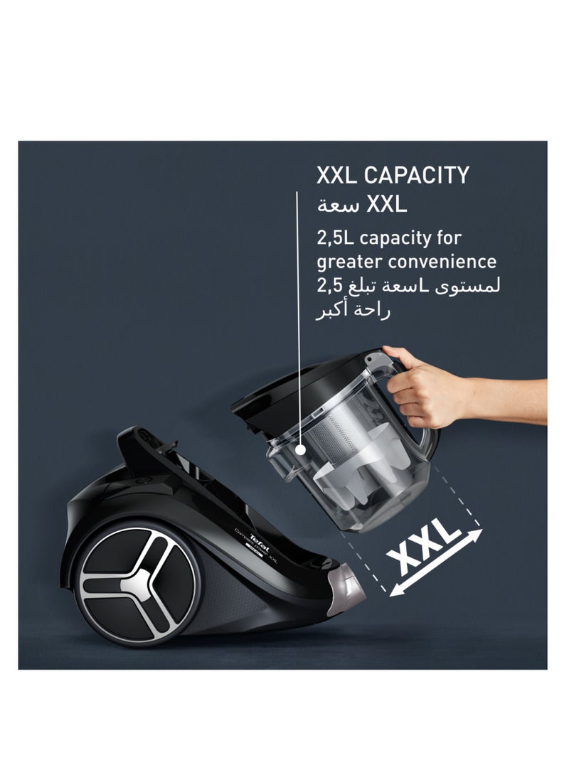 Tefal Bagless Vacuum Cleaner | Compact Power XXL Animal Kit Canister Vacuum Cleaner | Low Consumption Motor | Advanced 3-Level Cyclonic Filtration | 2 Years Warranty 900 W TW4B71HA Aqua  - Image 4
