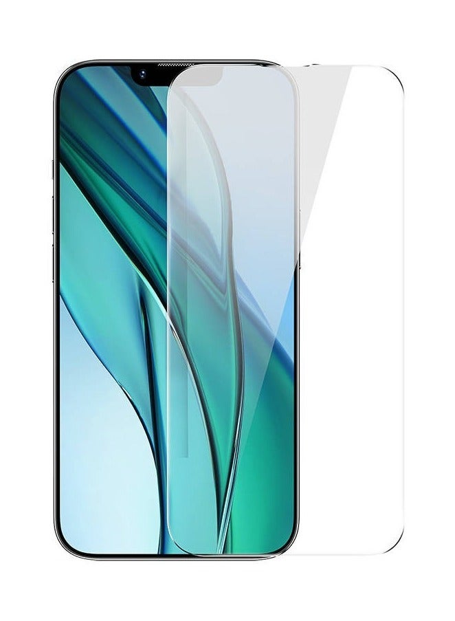 Baseus 0.3mm Crystal All-Tempered-Glass Screen Protector For iP 14/iP 13/iP 13 Pro (Pack Of 2 With EasyStick Film Application Tool And 2 Cleaning Kits), Clear - Image 1