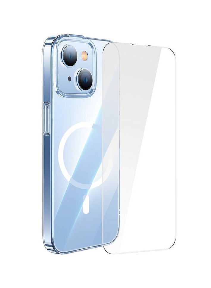 Baseus Illusion Series Protective Case For Ip 14 Pro (With Clear/Black/Blue/Purple Camera Lens Frames And Full Coverage Tempered Glass Screen Protector And Cleaning Kit), clear  - Image 4