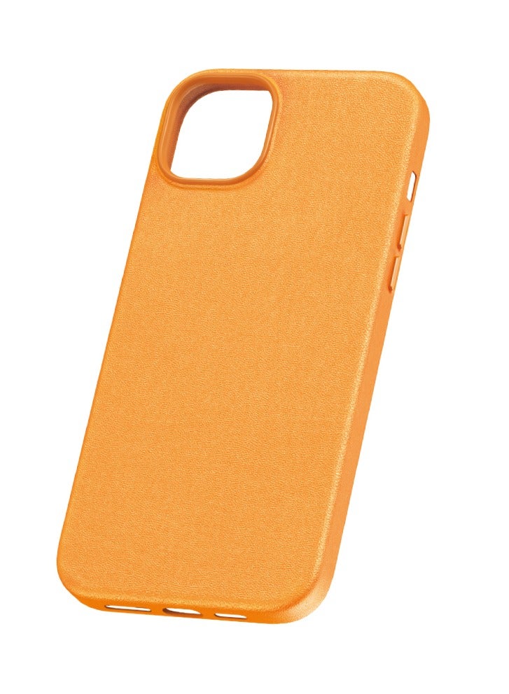 Baseus Fauxther Series Phone Case for iP 15, Sunset Orange  - Image 1
