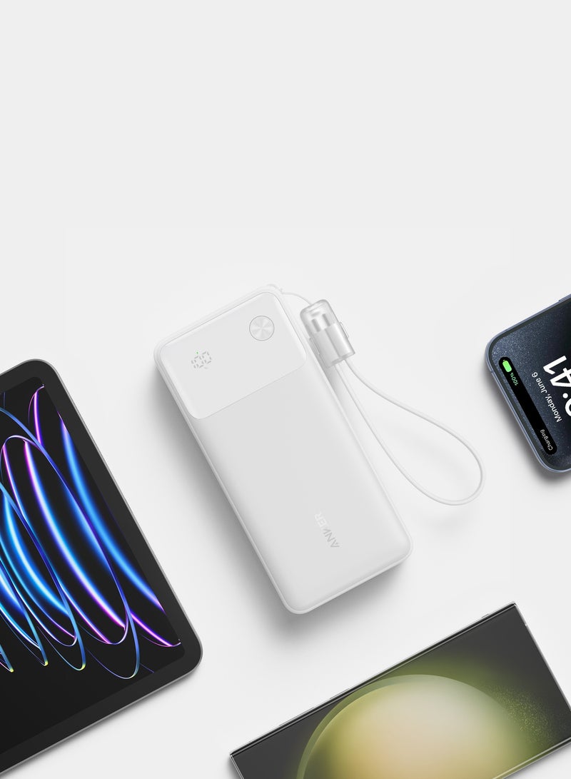Anker 20000 mAh Power Bank, 30W, 2 Ports - A1384H21 White  - Image 4