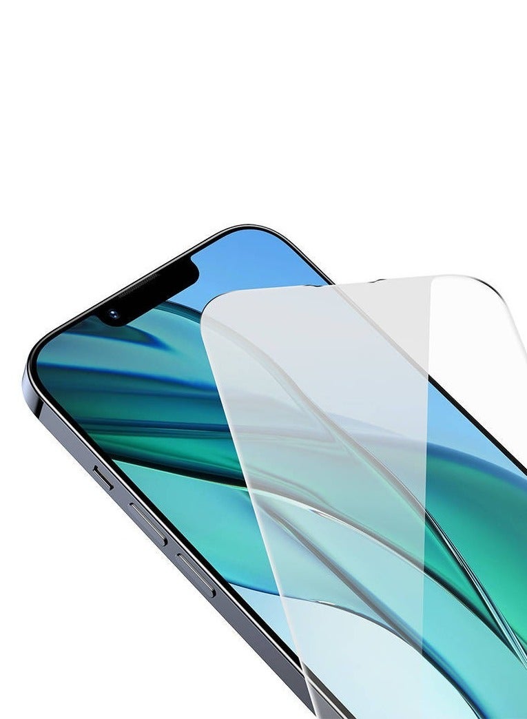 Baseus 0.3mm All-Tempered-Glass Screen Protector For iP 14/iP 13/iP 13 Pro (Pack Of 2 With EasyStick Film Application Tool And 2 Cleaning Kits), Clear - Image 3