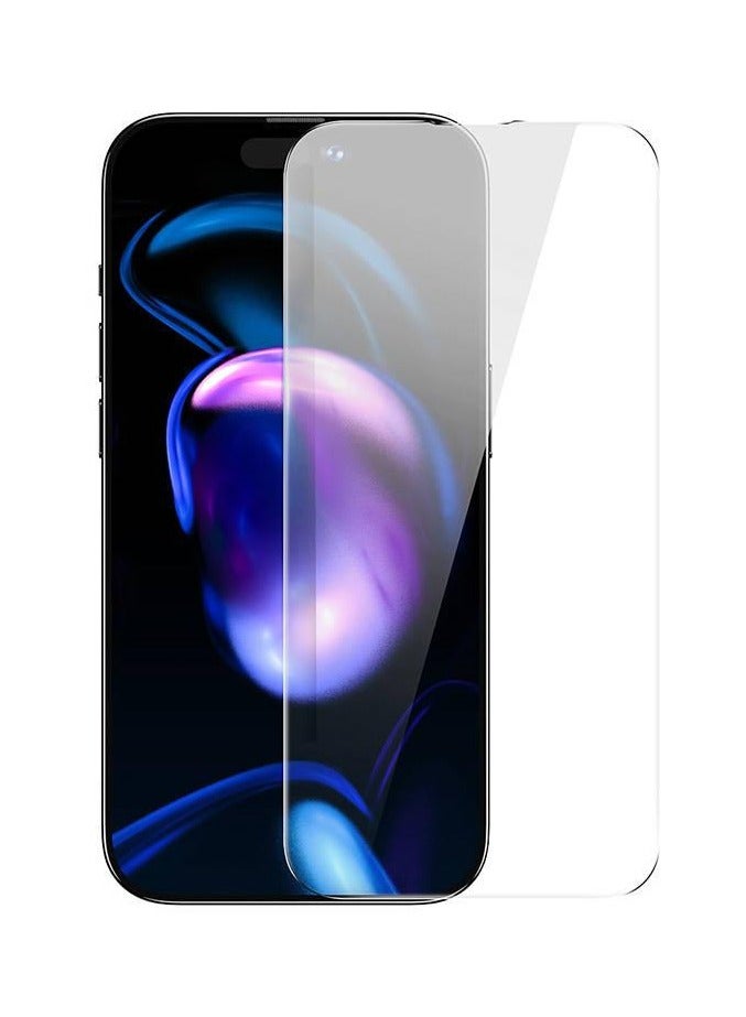 Baseus 0.3mm All-Tempered-Glass Screen Protector For iP 14 Pro (Pack Of 2 With EasyStick Film Application Tool And 2 Cleaning Kits), Clear - Image 1