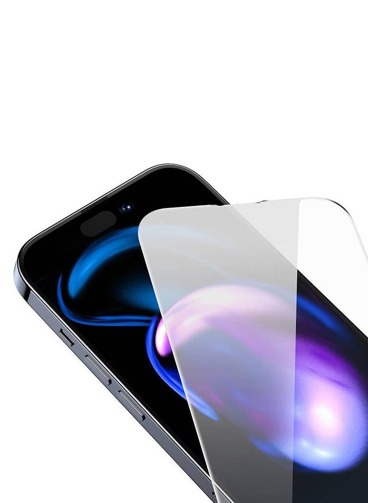 Baseus 0.3mm All-Tempered-Glass Screen Protector For iP 14 Pro (Pack Of 2 With EasyStick Film Application Tool And 2 Cleaning Kits), Clear - Image 3