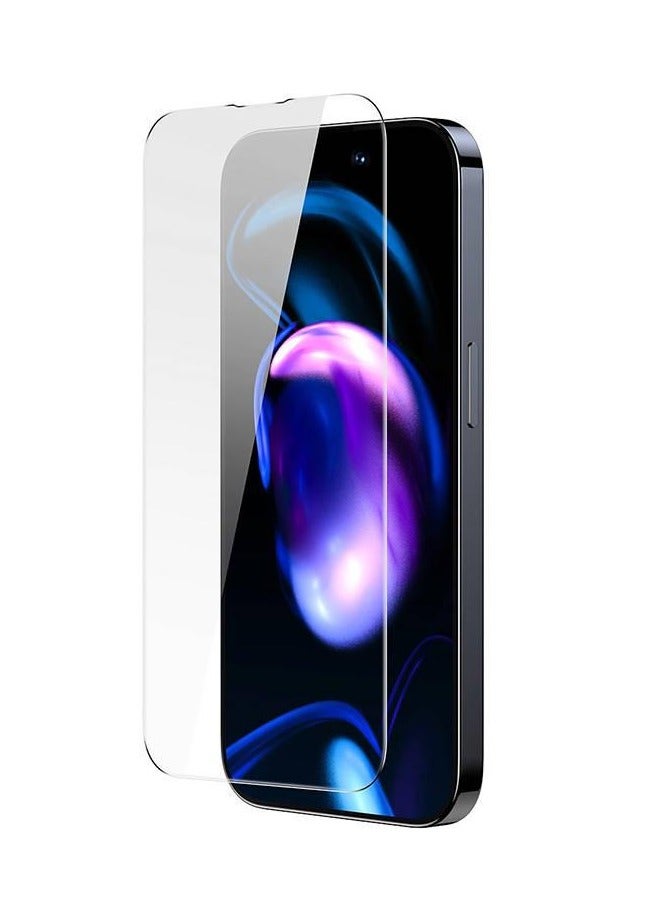 Baseus 0.3mm All-Tempered-Glass Screen Protector For iP 14 Pro Max (Pack Of 2 With EasyStick Film Application Tool And 2 Cleaning Kits), Clear - Image 1