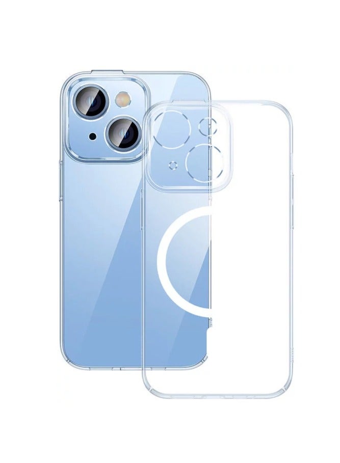 Baseus Crystal Series Magnetic Case For Ip 14 Pro (Pack Of 1 With Full Coverage Tempered Glass Screen Protector And Cleaning Kit) Clear - Image 1